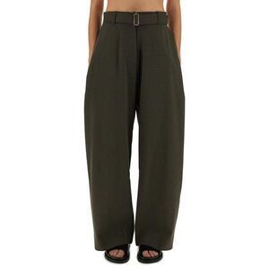 STUDIO NICHOLSON Women's High-Waisted Wide-Leg Trousers with Buckle Belt Women